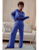 Women\'s knitted set with wide pants, blue 222217 - Online store - Boutique